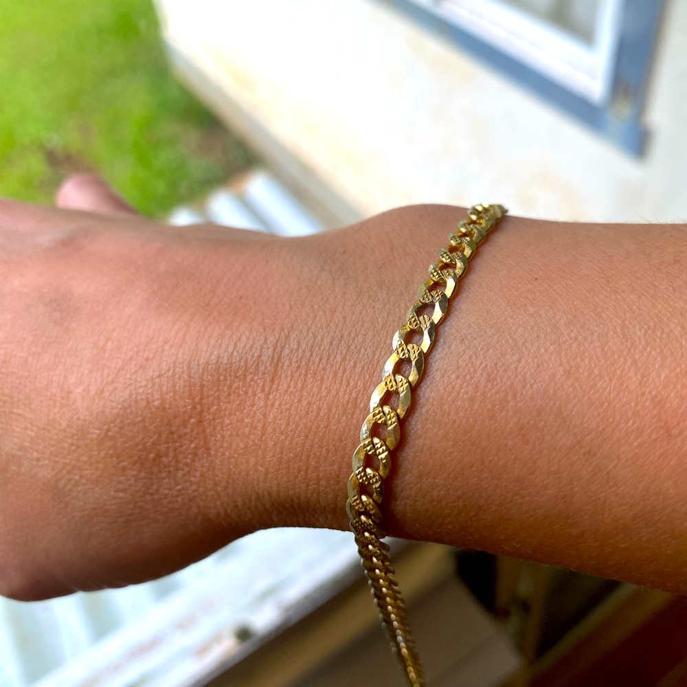 Gold 925 dainty link women’s bracelet GUC - Picture 8 of 9